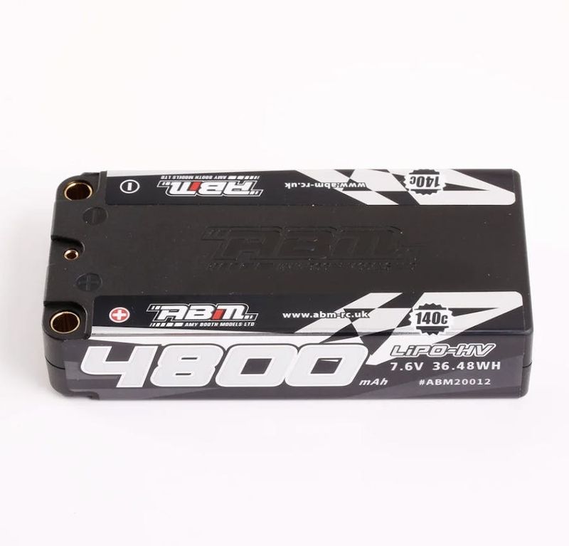 ABM20012 - ABM Lipo Racing Battery 4800 7.6V 140C - 5mm - Shorty - BRCA|EFRA Approved