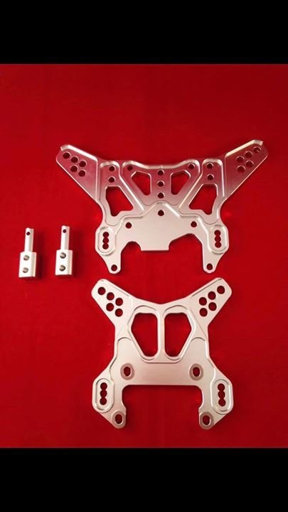 Losi 5ive T alloy shock towers silver