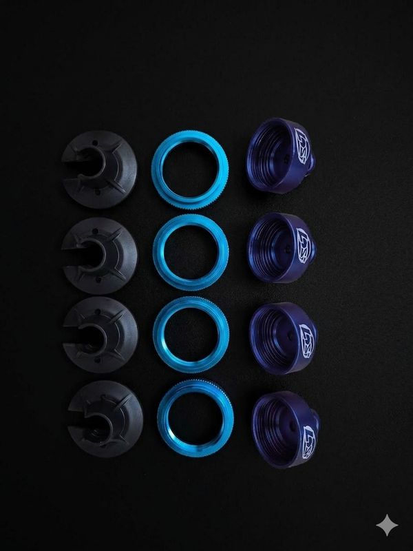 Losb2858 x2 Losi 5ive T shock caps and retainers 