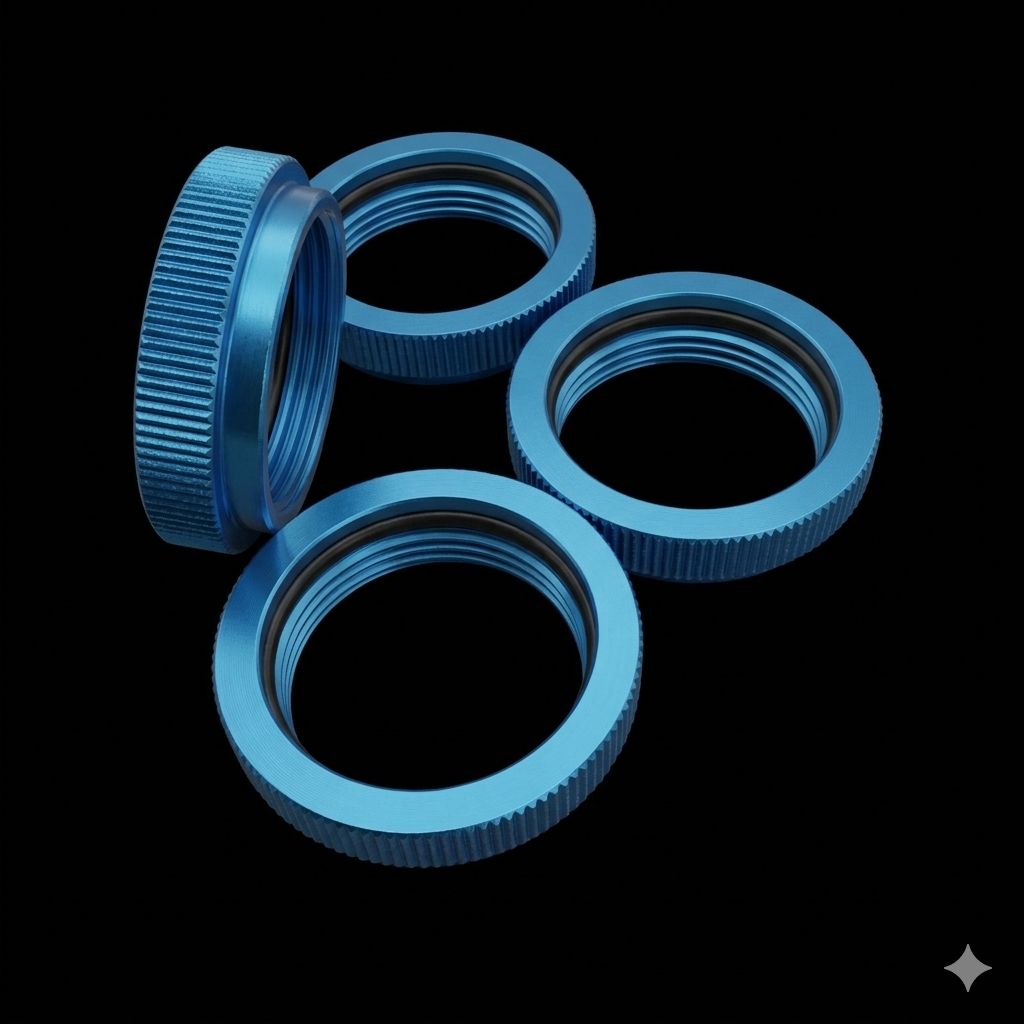 LOSI 5IVE T SHOCK ADJUSTING NUT BLUE 