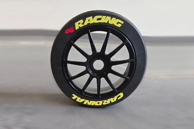 Cardinal Racing Semi Slick On-Road Tyres - RX Tires BLACK Rims pair