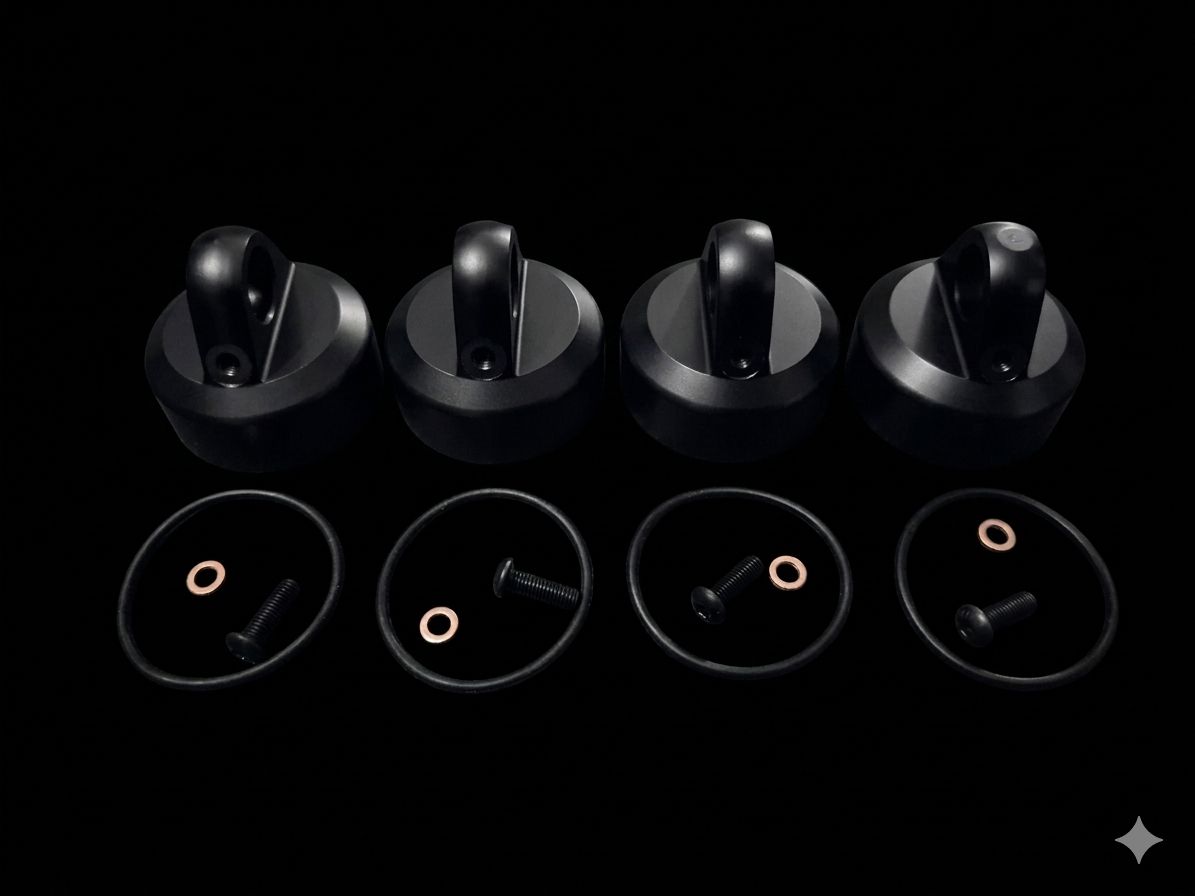 RADICAL RC LOSI 5IVE BLEEDER SHOCK CAPS BLACK