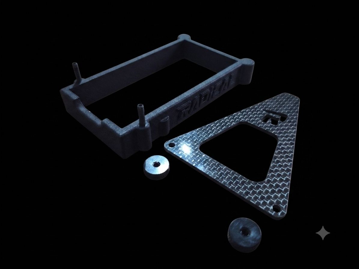 RADICAL RC RC10 WORLDS GRAPHITE LIPO TRAY RADICAL RC RC10 WORLDS GRAPHITE LIPO TRAY
