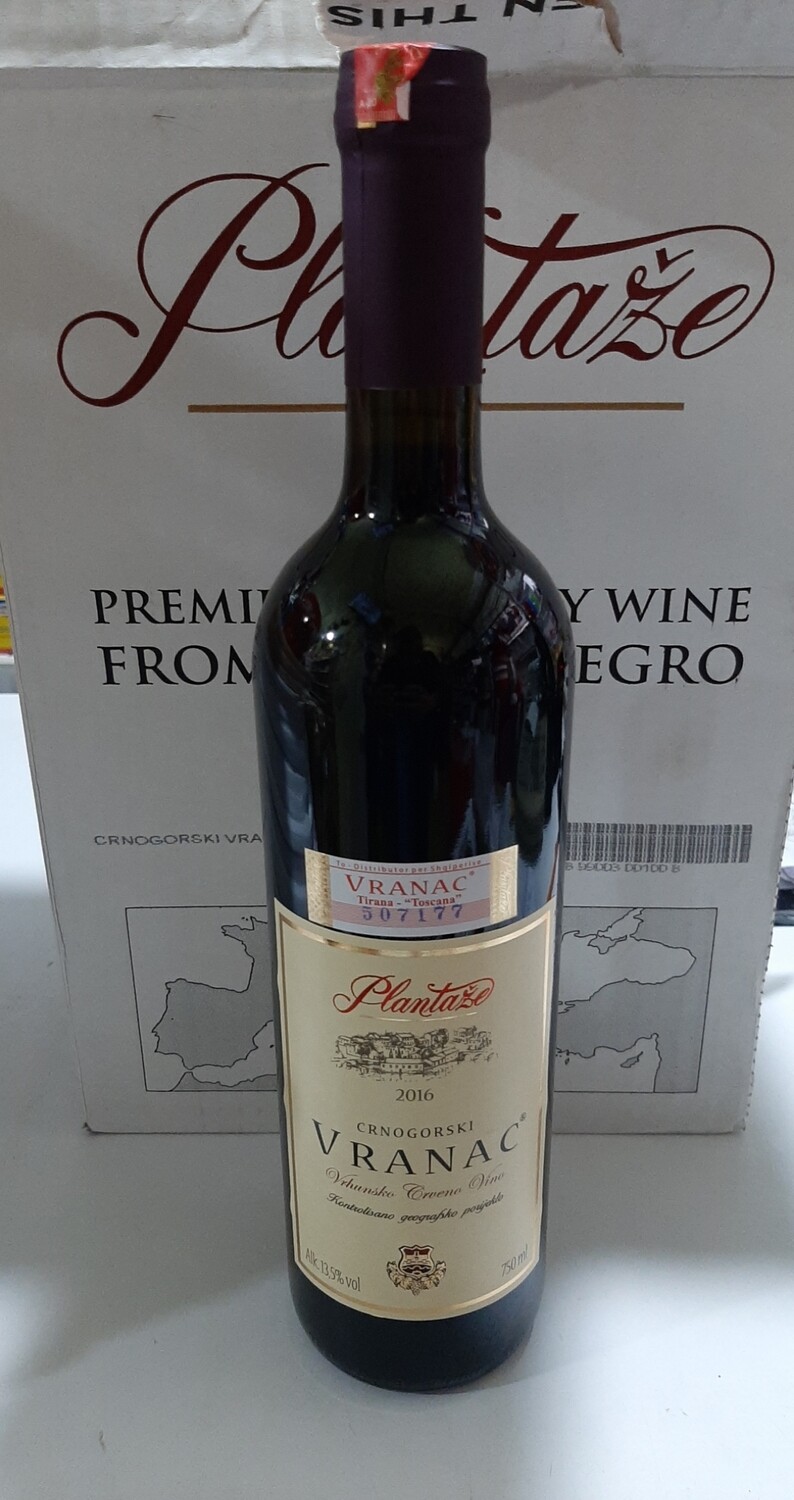 Verë e kuqe Vranac 750ml 13.5%vol.