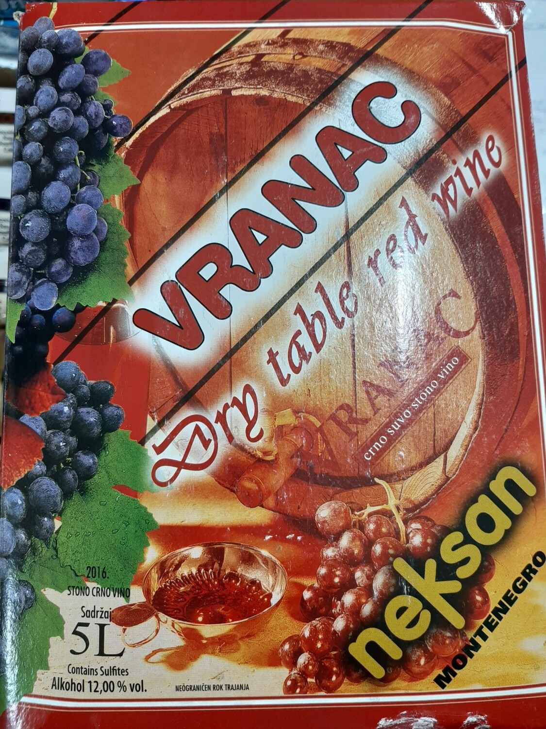 Verë e kuqe Vranac 5 Litër