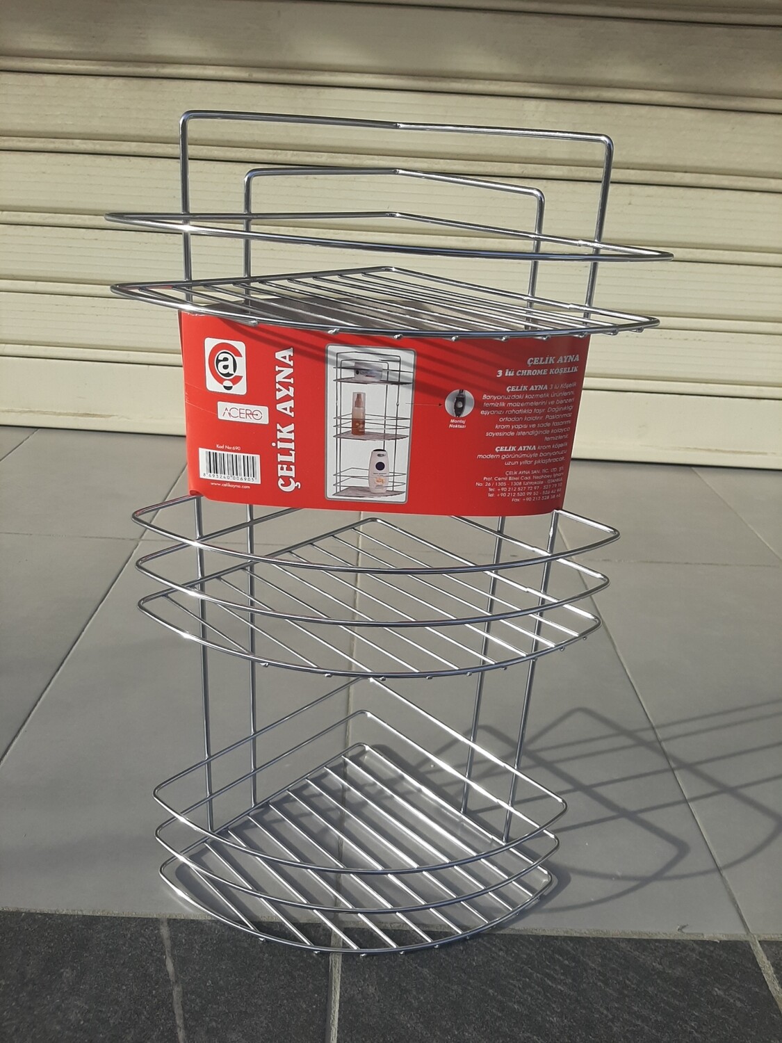 Raft inoksi për shampo etj. 50cm