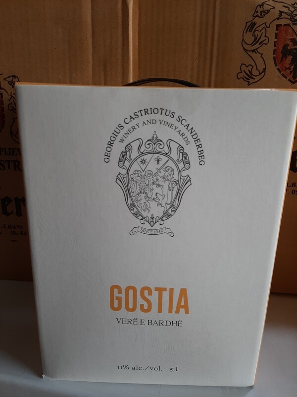 Verë e bardhë Gostia, Gjergj Kastrioti Skënderbeu 11% alc. Vol. 5 litër