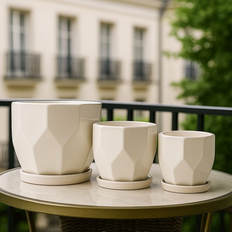 Vazo lulesh qeramike set 3 copë