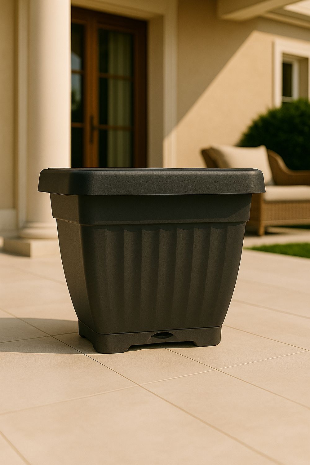 Vazo lulesh Mediteran + pjata 36x36cm 34 litër