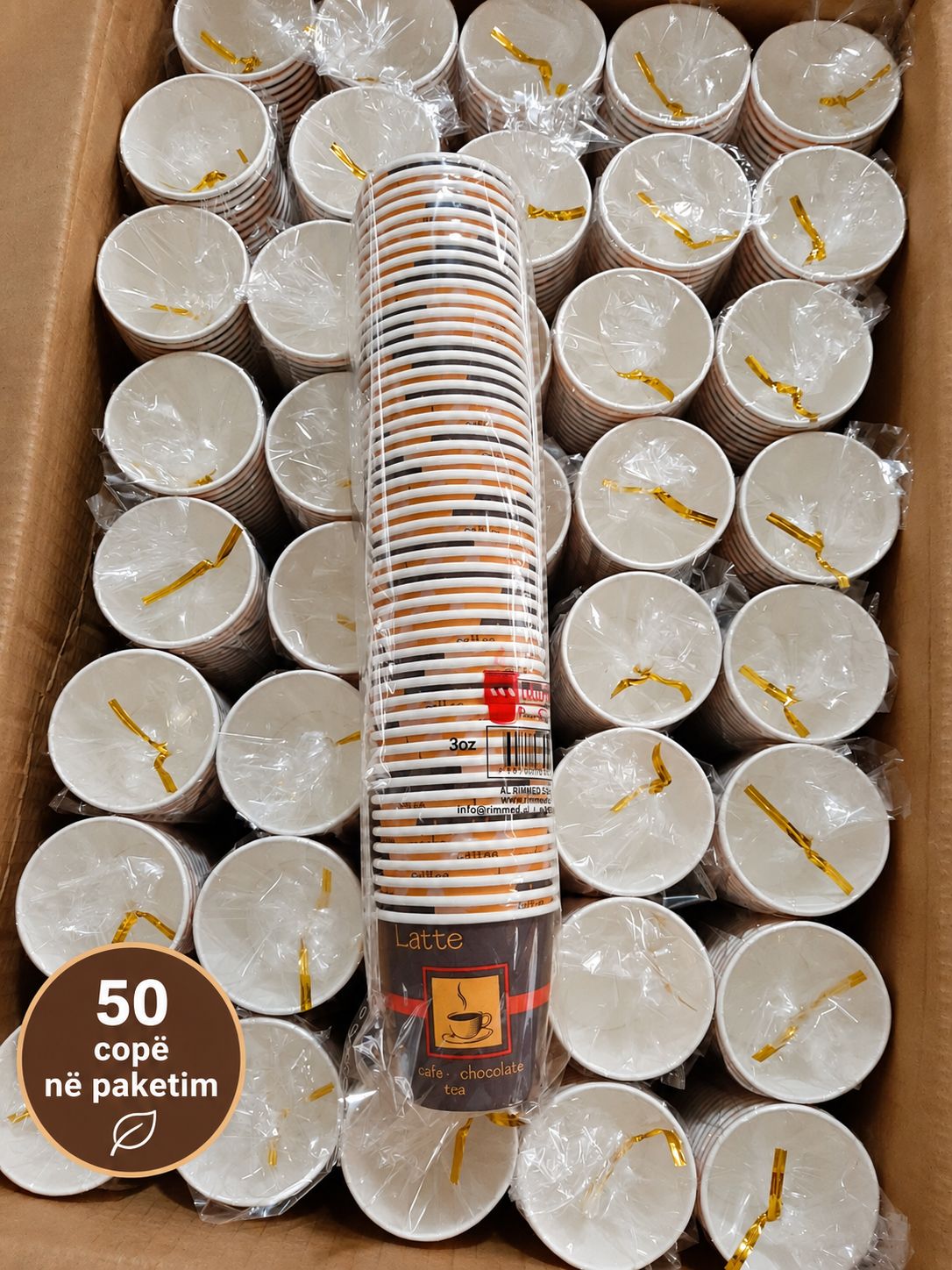 Gota Kafe makiato kartoni 3oz 5cm 50 copë