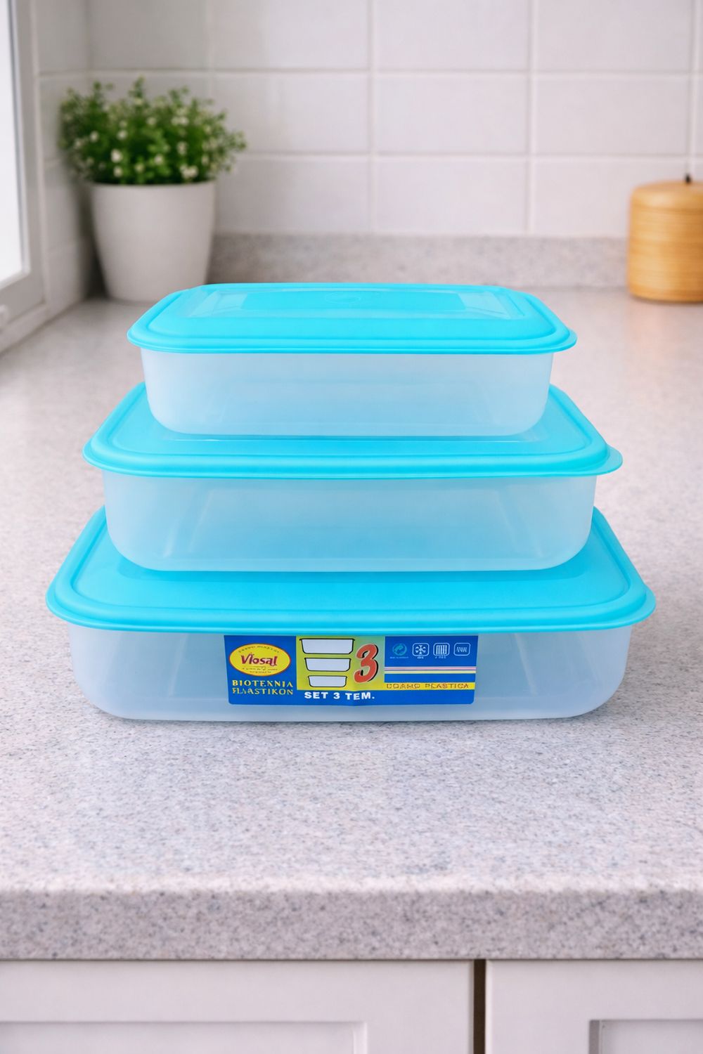 Tasa plastike 3 copë