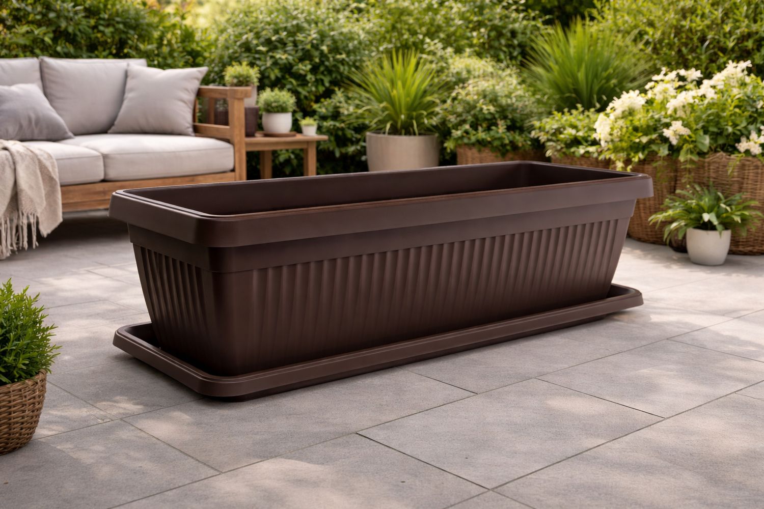 Vazo lulesh Mediteran + pjata 100x40x34cm 88 litra