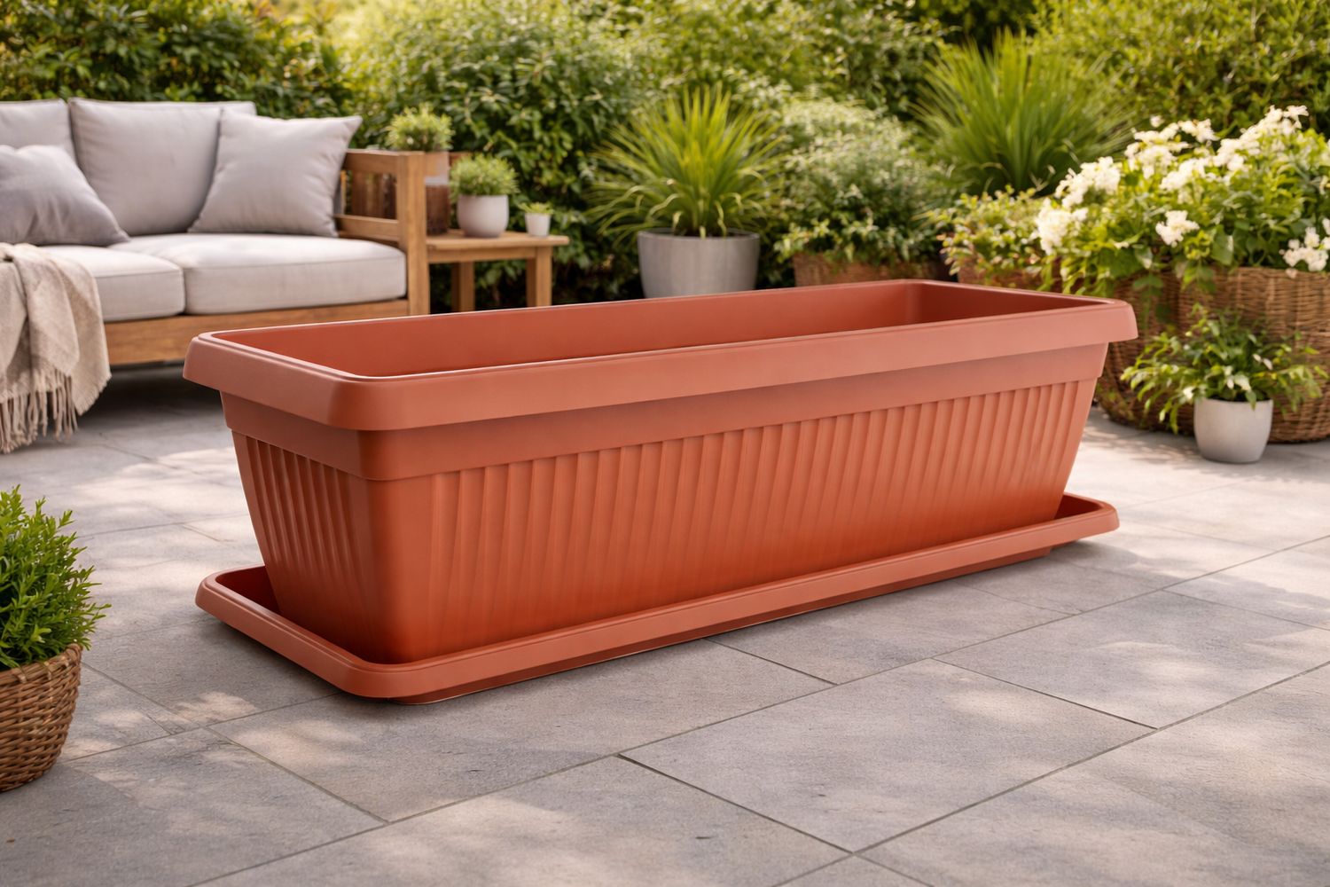 Vazo lulesh Mediteran + pjata 100x40x34cm 88 litra