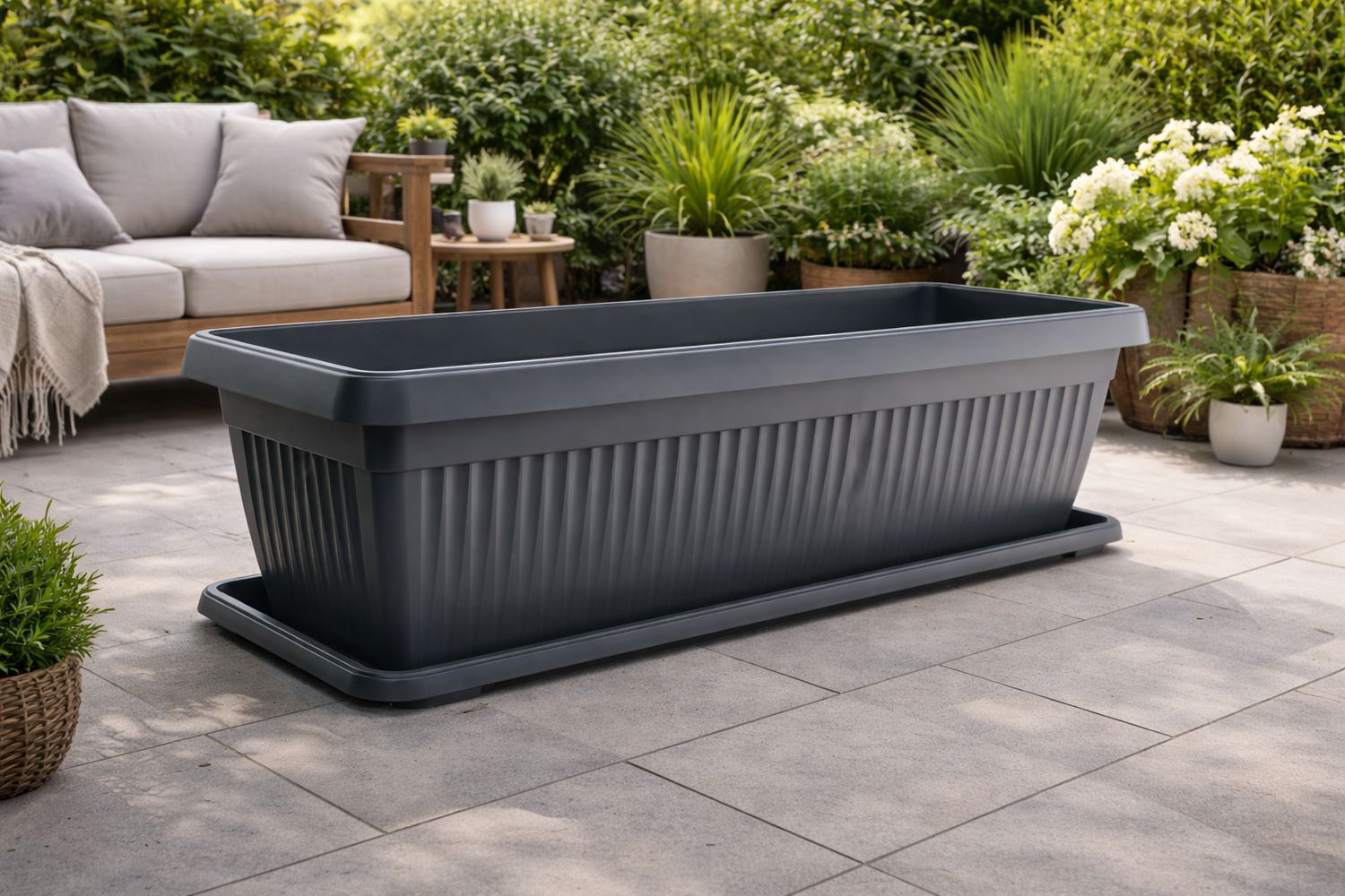 Vazo lulesh Mediteran + pjata 100x40x34cm 88 litra