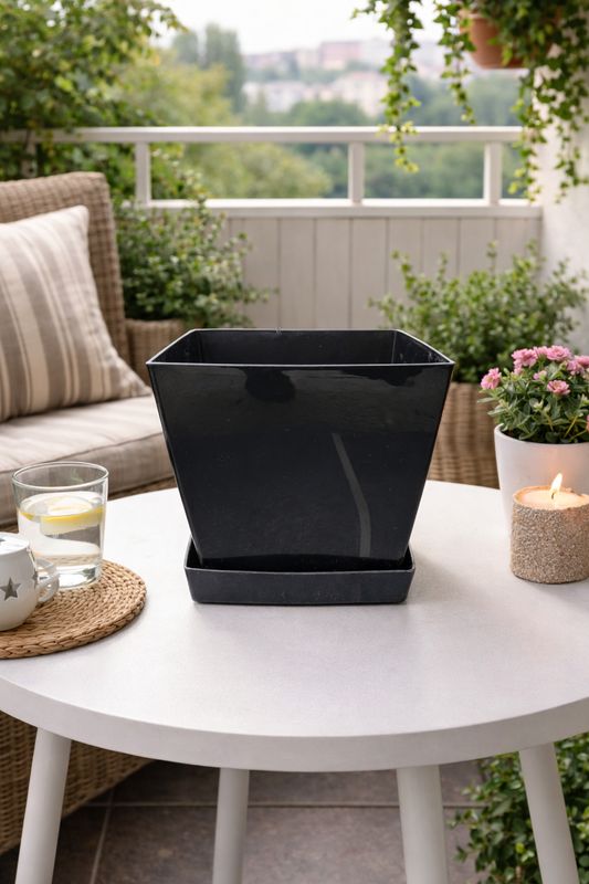 Vazo lulesh Aria + pjata 15x15cm Vazo lulesh Aria + pjata 15x15cm