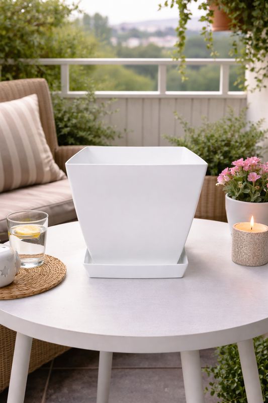 Vazo lulesh Aria + pjata 25x25cm Vazo lulesh Aria + pjata 25x25cm