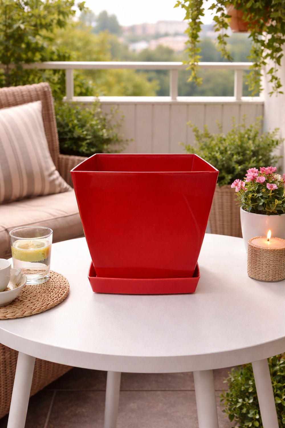 Vazo lulesh Aria + pjata 15x15cm