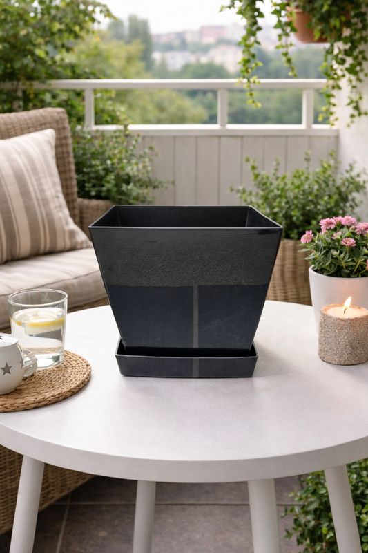 Vazo lulesh Aria + pjata 25x25cm Vazo lulesh Aria + pjata 25x25cm