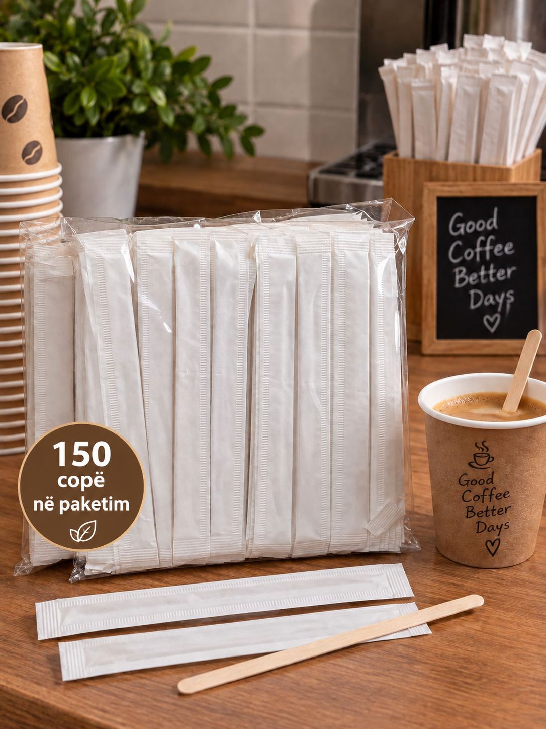Lugë përzirëse për kafe 150 copë