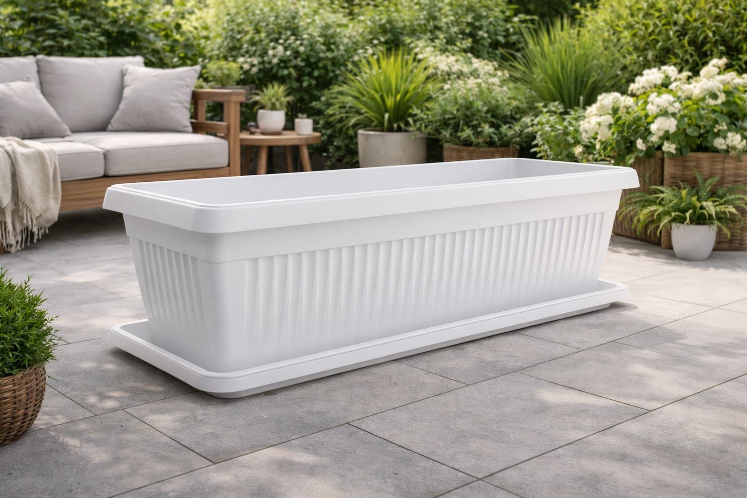 Vazo lulesh Mediteran + pjata 100x40x34cm 88 litra