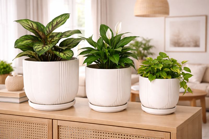 Vazo lulesh qeramike set 3 copë