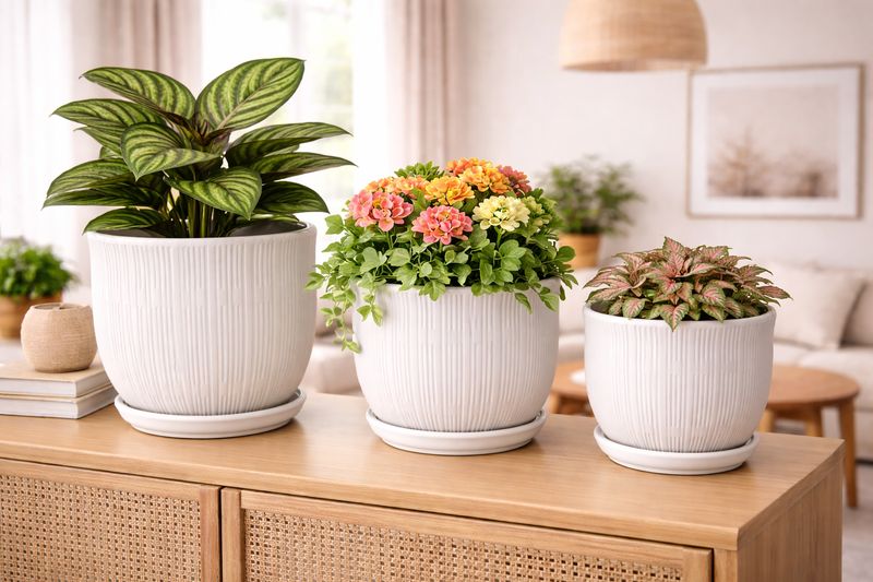 Vazo lulesh qeramike set 3 copë