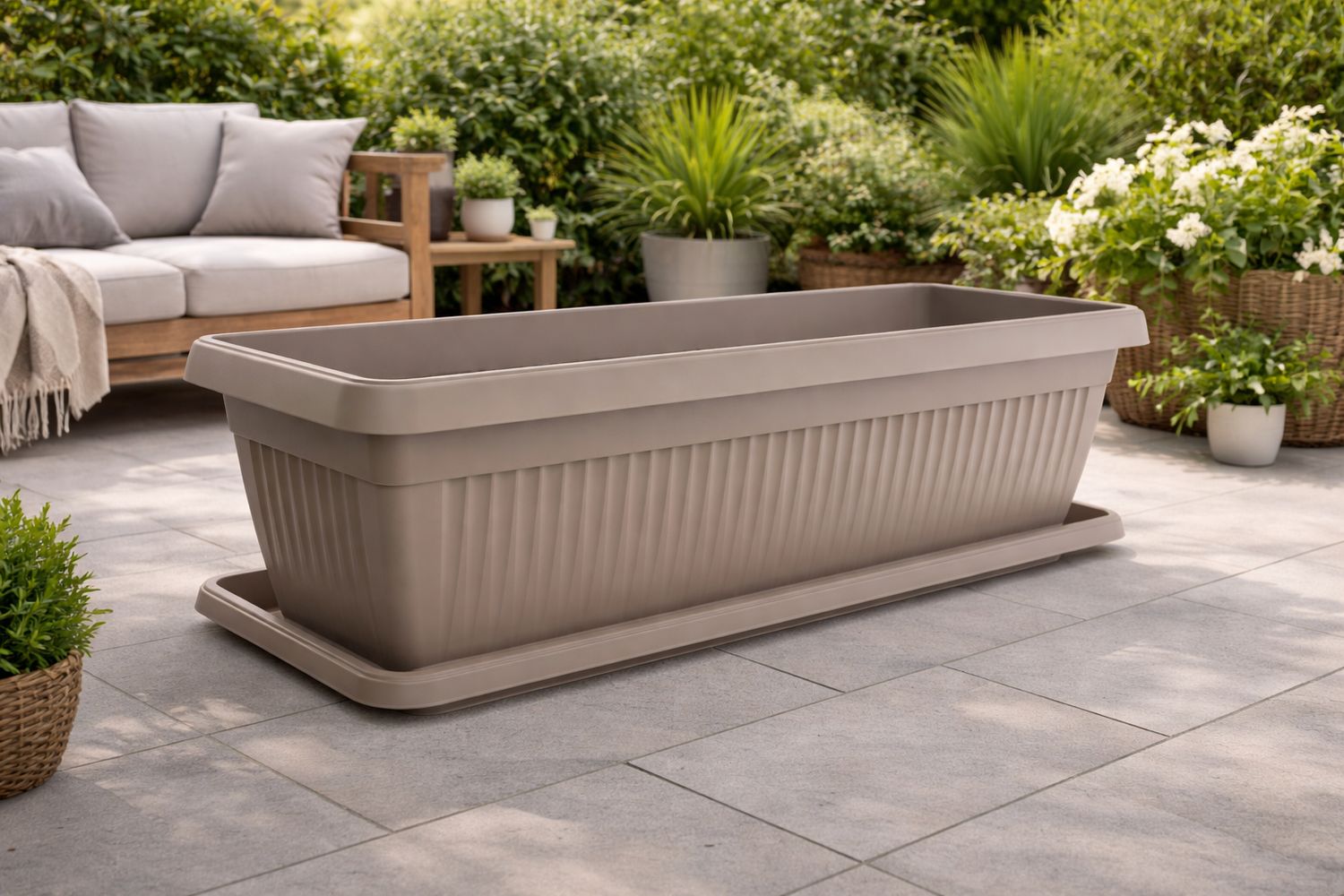 Vazo lulesh Mediteran + pjata 100x40x34cm 88 litra