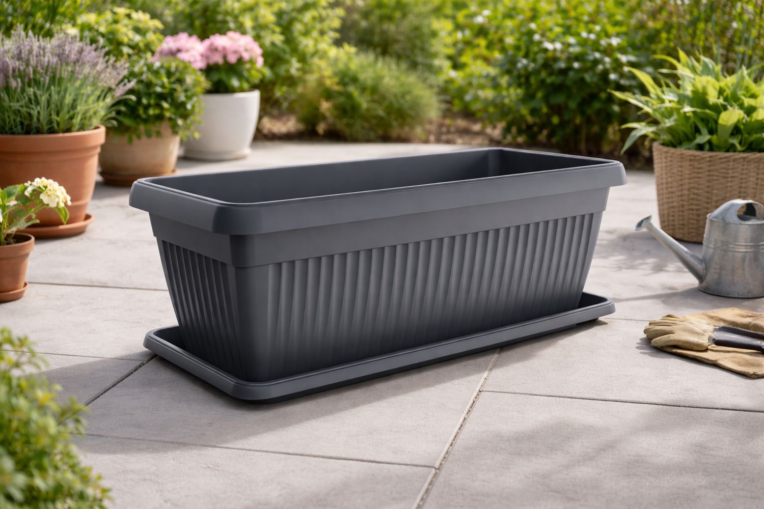 Vazo lulesh Mediteran + pjata 60x32x26cm