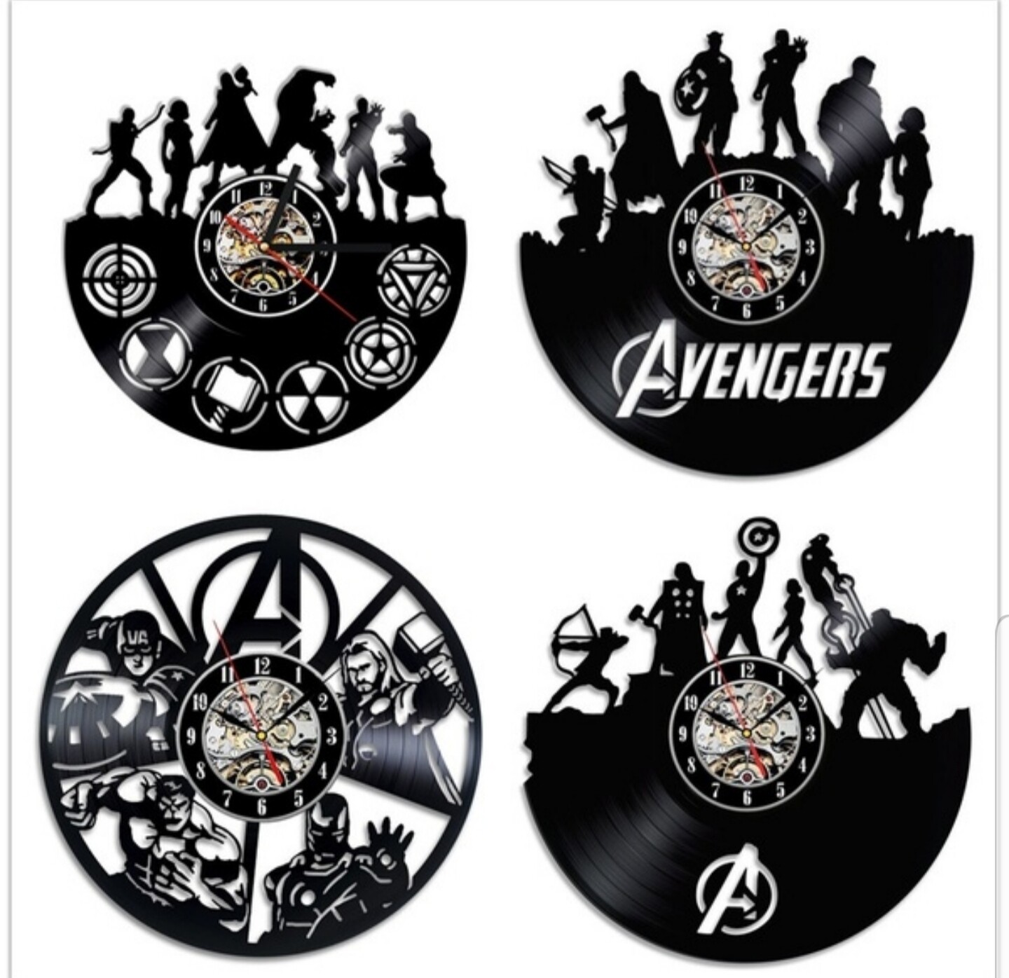Amazing Avengers Laser Cut Real Vinyl Record Collectable Wall Clock,4 Different Styles (Limited Available)