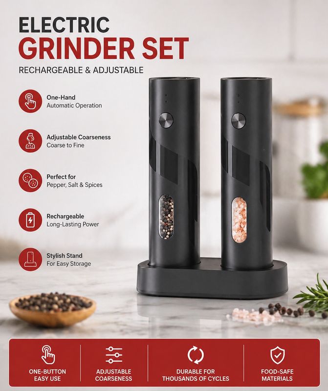 Premium Electric Spice Grinder Set