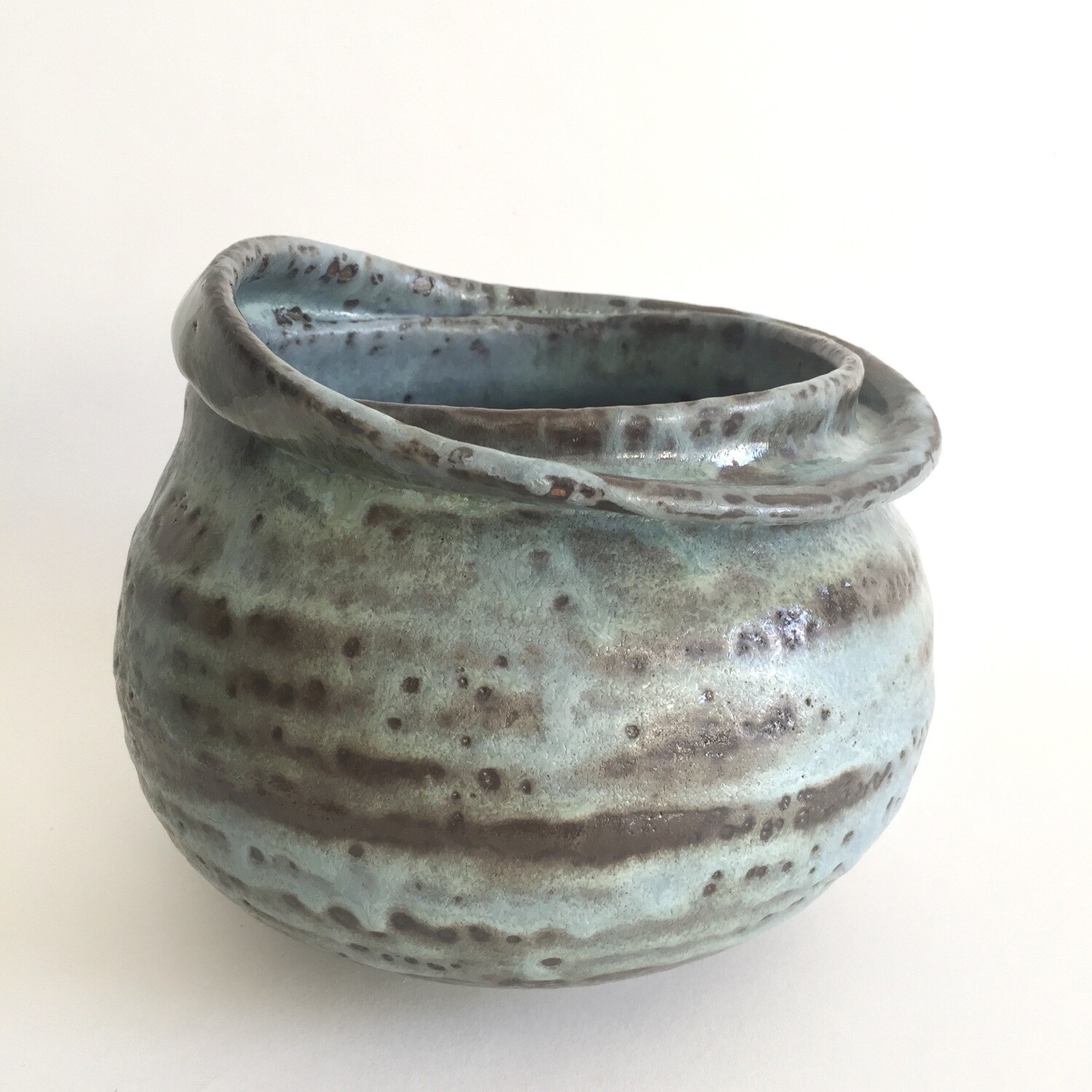 Blue stoneware vessel