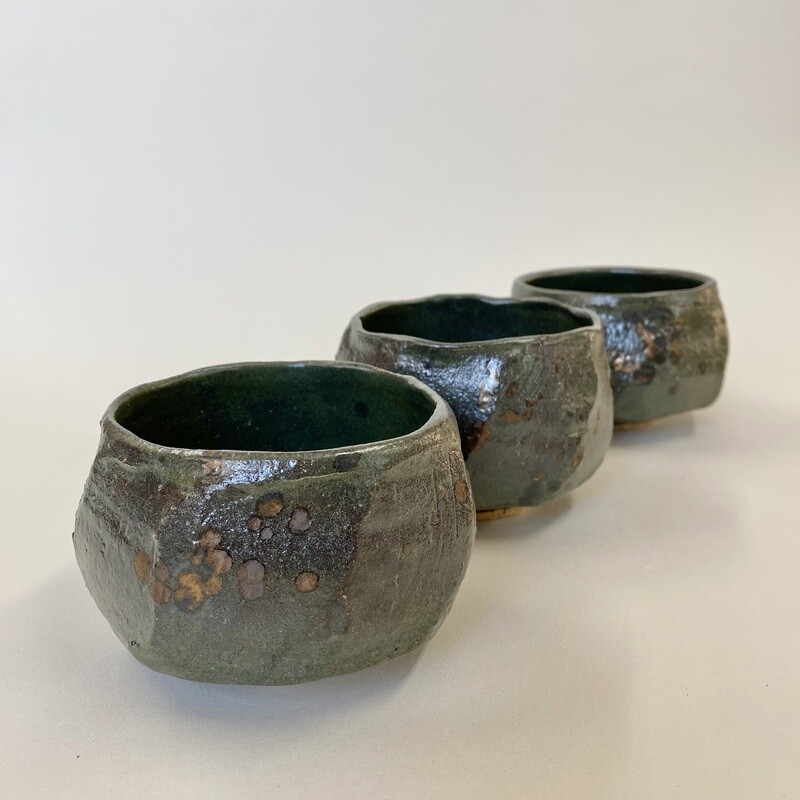 Bronze Splash Green Chawan (out of stock)