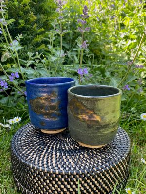 Bronze Splash Green or Blue Beaker