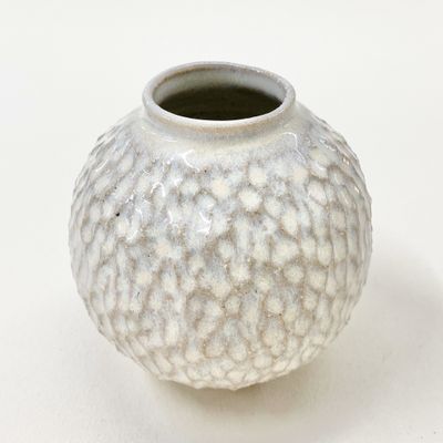 Small White Textured Vases