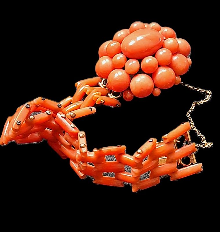Vintage bloedkoralen armband
