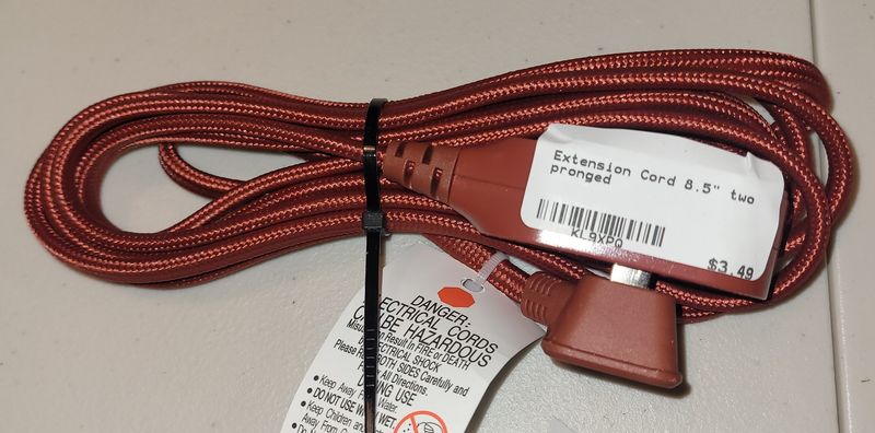 Two prong extension cord