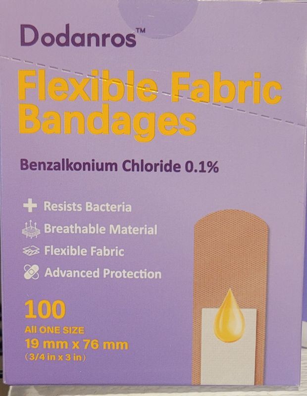 Medicated Flexible Fabric Bandages, 100 pack
