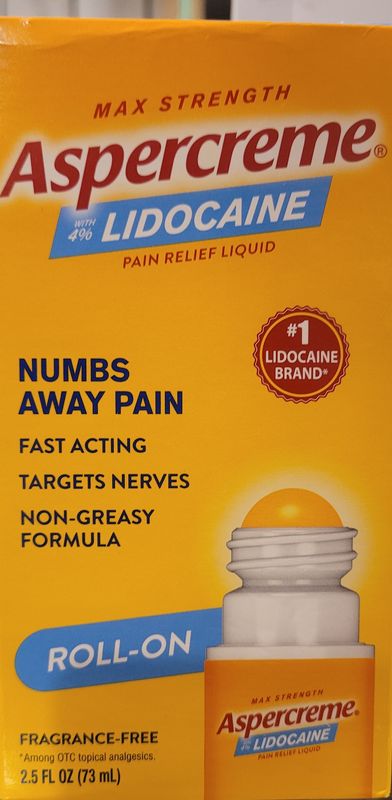 Aspercreme Lidocaine Roll-on, 2.5 oz