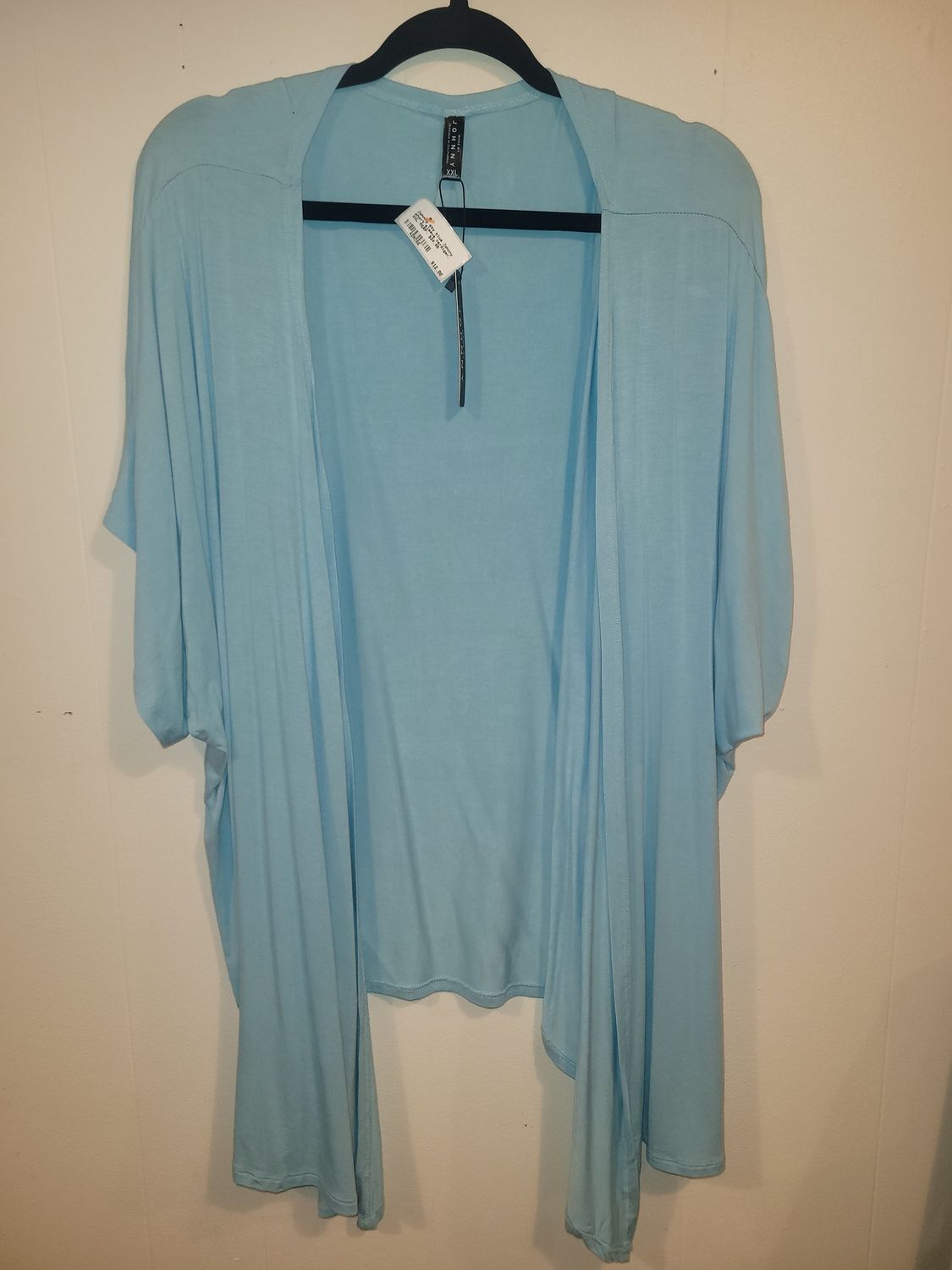 Sky Blue Johnny short sleeve cardigan, XXL, Size: XXL