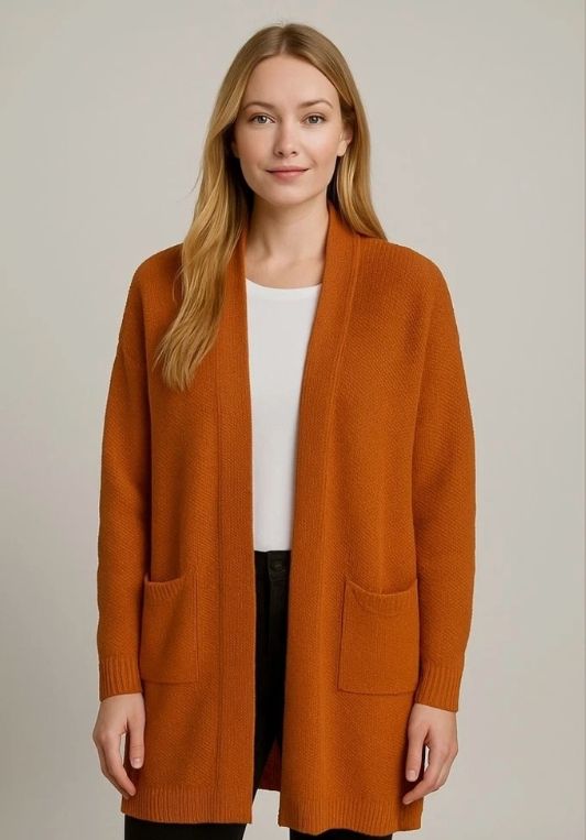 Burnt Orange, Aranbass Cardigan, small