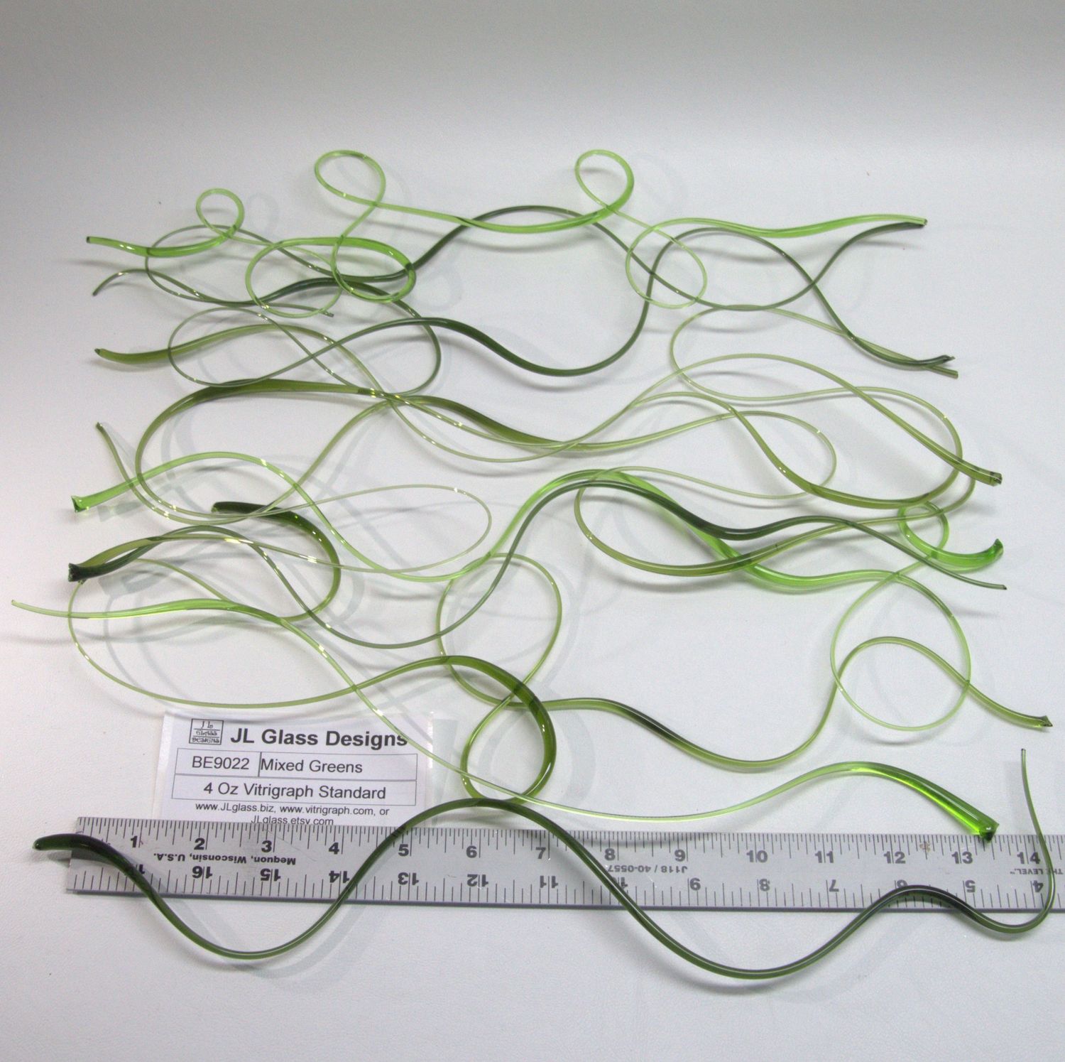 BE9022 Mixed Greens Vitrigraph Stringer, Style &amp; Type: 4 oz Standard