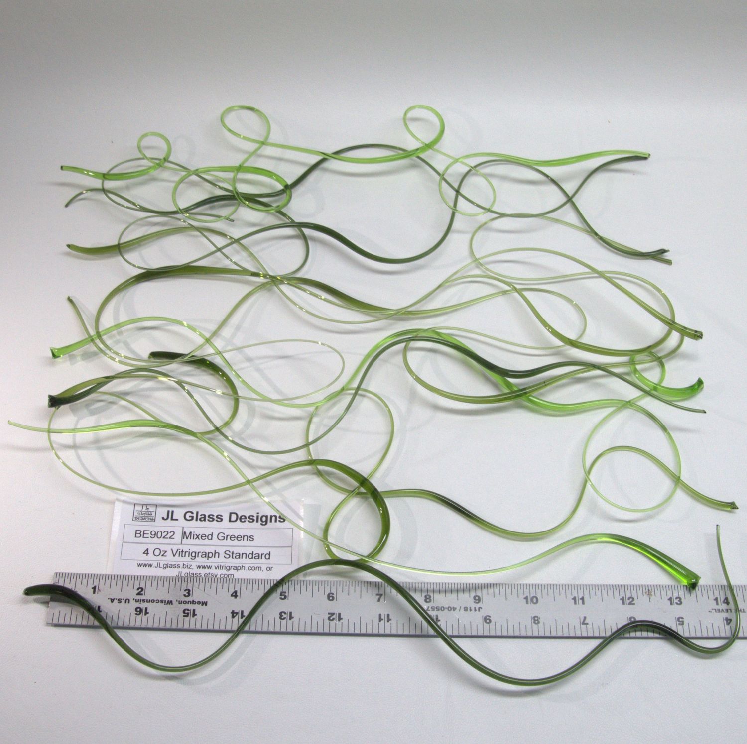 BE9022 Mixed Greens Vitrigraph Stringer, Style &amp; Type: 4 oz Standard