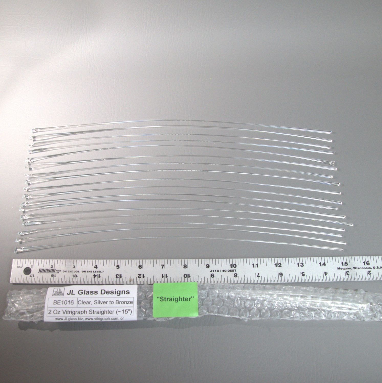 BE1016 Clear, Silver to Bronze Vitrigraph Stringer, Style &amp; Type: 2 oz Straighter