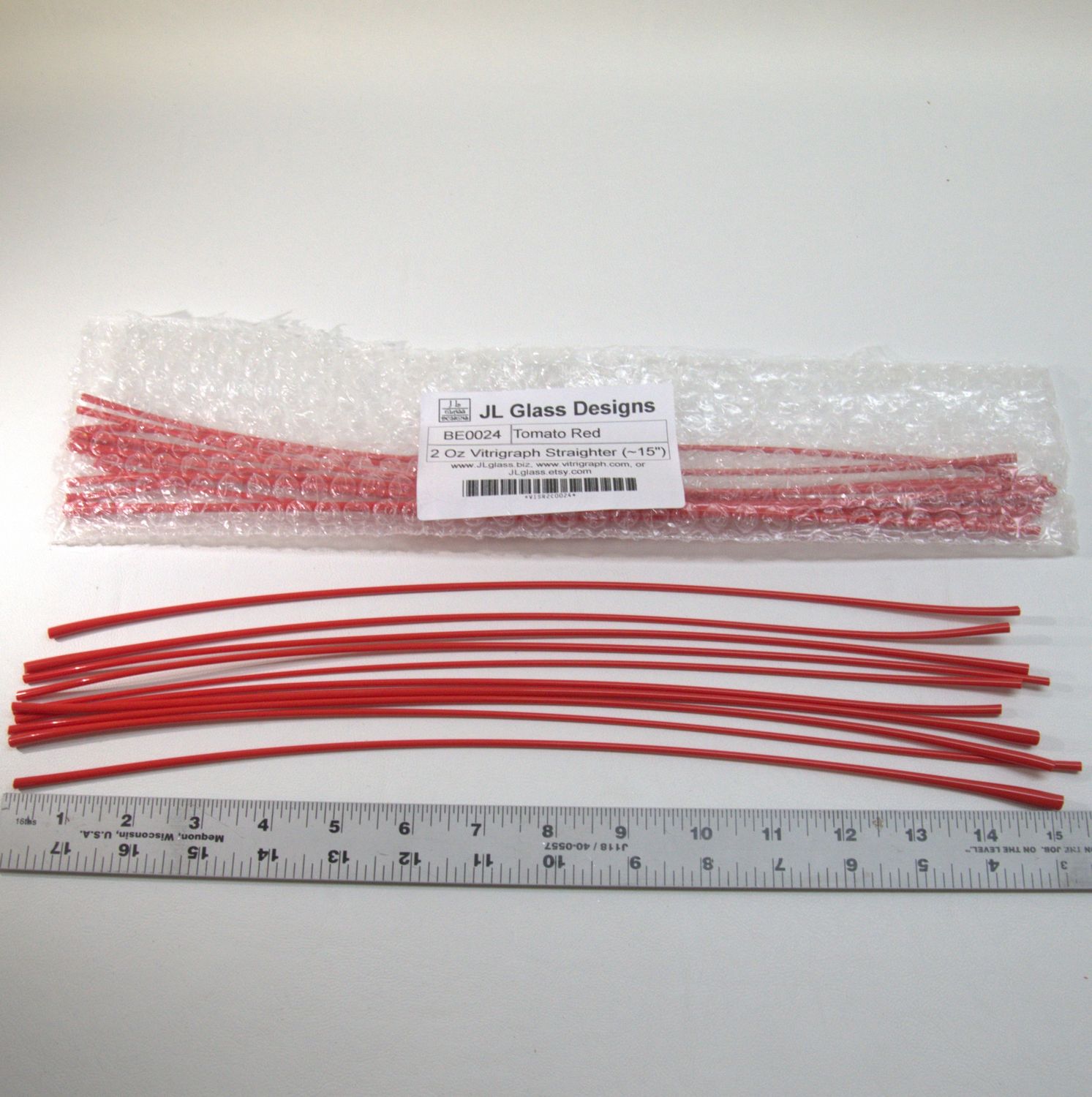 BE0024 Tomato Red Thin Vitrigraph Stringer
