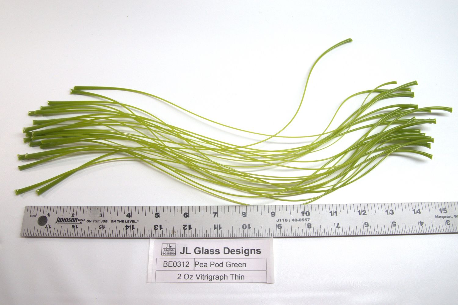 BE0312 Pea Pod Green Thin Vitrigraph Stringer