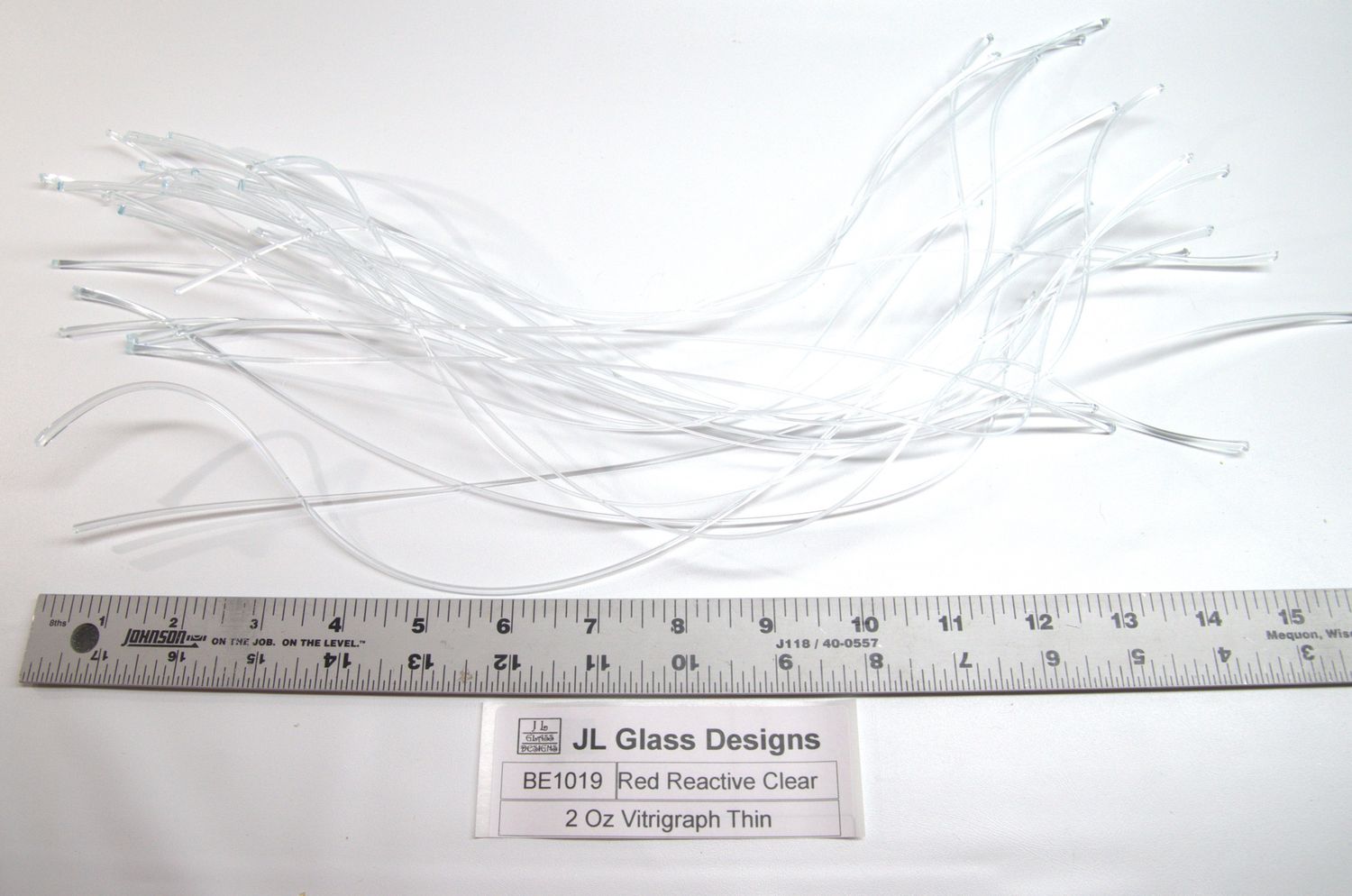 BE1019 Red Reactive Clear Thin Vitrigraph Stringer