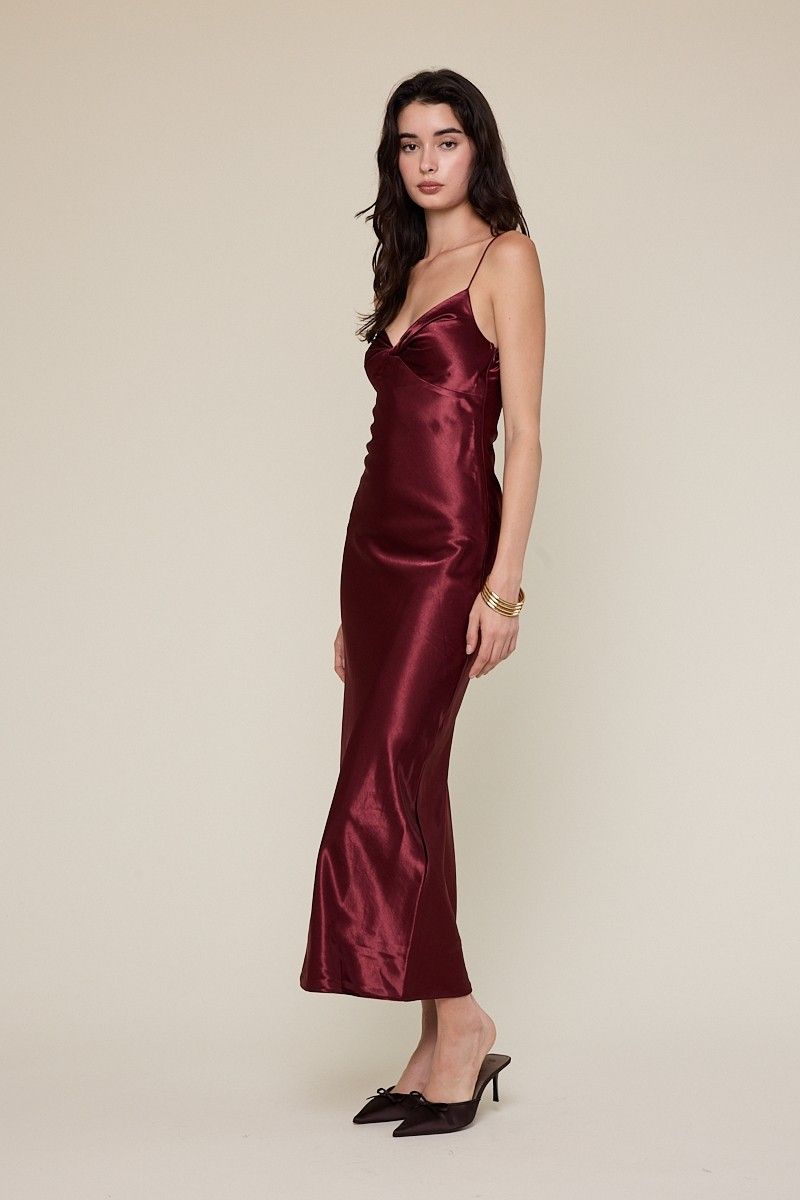 Esmé Bias Cut Satin Dress