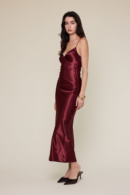 Esmé Bias Cut Satin Dress