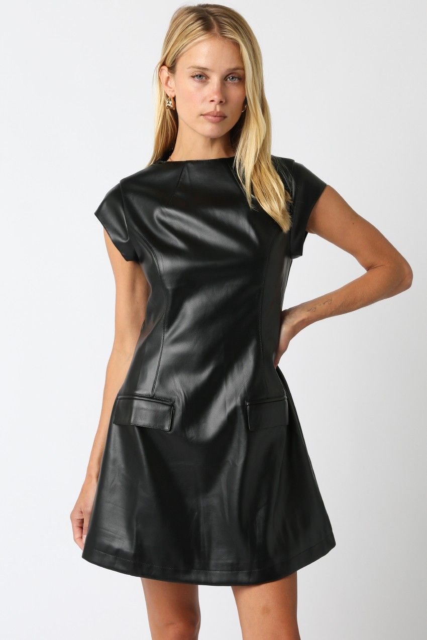 Nocturne Faux Leather Dress