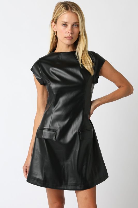 Nocturne Faux Leather Dress